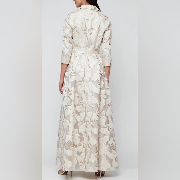 Alex Evenings Long Ball Gown in Ivory Gold Dress - Picture 2 of 7